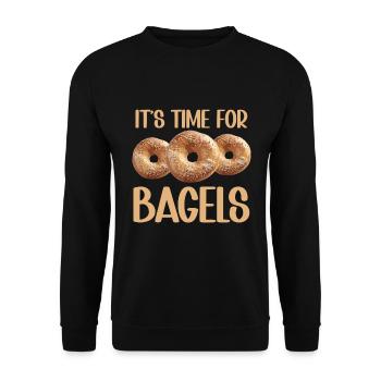 Bagel Lover Art Bagels - Unisex Sweatshirt - black - Front - Alina (178cm) & Michal (187cm)