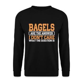 Bagel Lover Art Bagels - Unisex Pullover - Schwarz - Vorne - Alina (178cm) & Michal (187cm)
