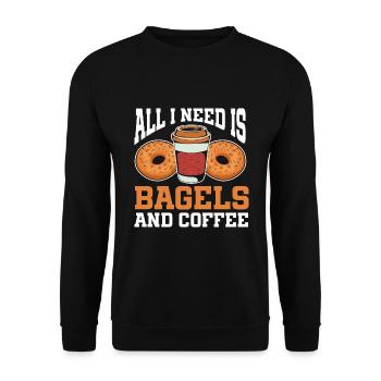 Bagel Lover Art Bagels - Unisex Sweatshirt - black - Front - Alina (178cm) & Michal (187cm)