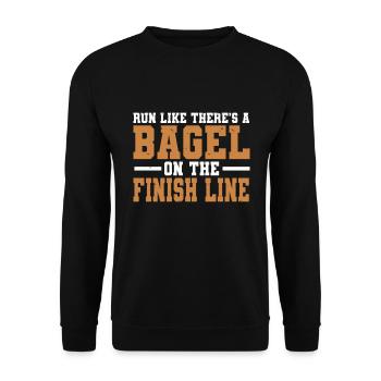Bagel Lover Art Bagels - Unisex Sweatshirt - black - Front - Alina (178cm) & Michal (187cm)