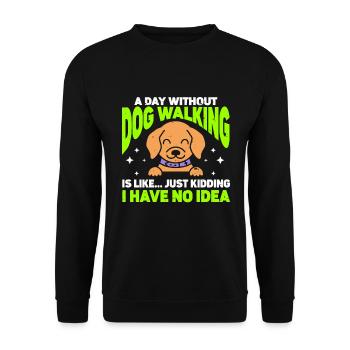 Dog Walker Gardien d’animaux professionnel Promenade de chien - Sweat-shirt Unisexe - noir - Devant - Alina (178cm) & Michal (187cm)