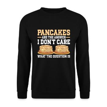 Pancakes Breakfast Food Lover - Unisex Sweatshirt - black - Front - Alina (178cm) & Michal (187cm)