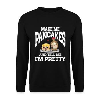 Pancakes Breakfast Food Lover - Unisex Sweatshirt - black - Front - Alina (178cm) & Michal (187cm)