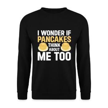 Pancakes Breakfast Food Lover - Unisex Sweatshirt - black - Front - Alina (178cm) & Michal (187cm)
