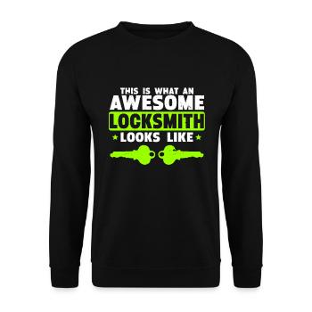 Locksmith Lockpicking Lockpicker - Unisex Pullover - Schwarz - Vorne - Alina (178cm) & Michal (187cm)
