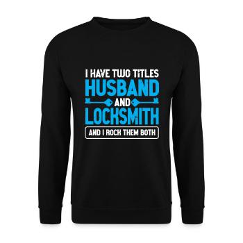 Locksmith Lockpicking Lockpicker - Unisex Pullover - Schwarz - Vorne - Alina (178cm) & Michal (187cm)