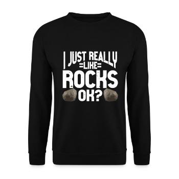 Rock Collector Geology Geologist - Unisex Pullover - Schwarz - Vorne - Alina (178cm) & Michal (187cm)