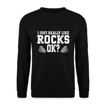 Rock Collector Geology Geologist - Unisex Pullover - Schwarz - Vorne - Alina (178cm) & Michal (187cm)