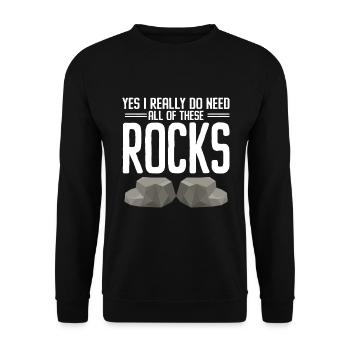 Rock Collector Geology Geologist - Unisex Sweatshirt - black - Front - Alina (178cm) & Michal (187cm)