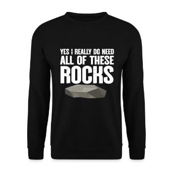 Rock Collector Geology Geologist - Unisex Pullover - Schwarz - Vorne - Alina (178cm) & Michal (187cm)