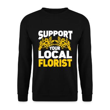 Fleuriste Fleur Florale Fleuristerie - Sweat-shirt Unisexe - noir - Devant - Alina (178cm) & Michal (187cm)