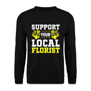 Fleuriste Fleur Florale Fleuristerie - Sweat-shirt Unisexe - noir - Devant - Alina (178cm) & Michal (187cm)