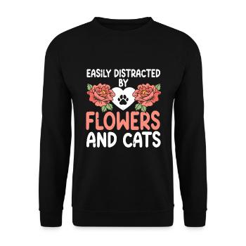 Fleuriste Fleur Florale Fleuristerie - Sweat-shirt Unisexe - noir - Devant - Alina (178cm) & Michal (187cm)