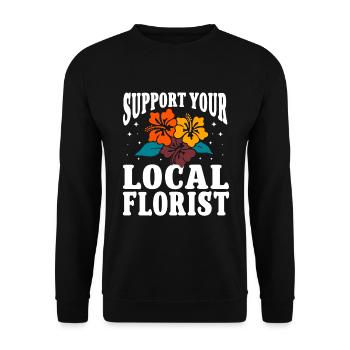 Fleuriste Fleur Florale Fleuristerie - Sweat-shirt Unisexe - noir - Devant - Alina (178cm) & Michal (187cm)