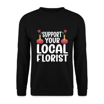 Fleuriste Fleur Florale Fleuristerie - Sweat-shirt Unisexe - noir - Devant - Alina (178cm) & Michal (187cm)