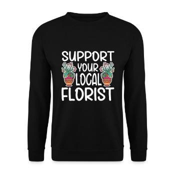 Fleuriste Fleur Florale Fleuristerie - Sweat-shirt Unisexe - noir - Devant - Alina (178cm) & Michal (187cm)