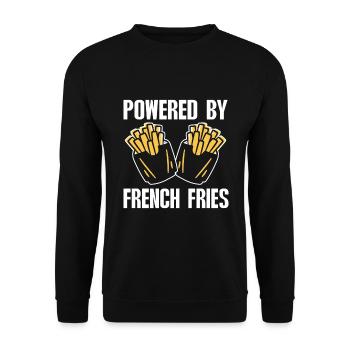 French Fries Food Pun Potato - Unisex Pullover - Schwarz - Vorne - Alina (178cm) & Michal (187cm)