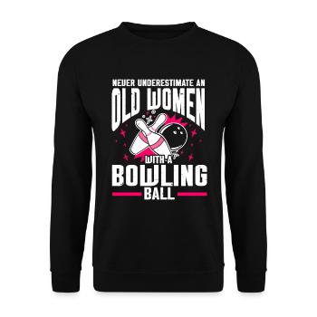 Bowling Ball Bowler - Unisex Pullover - Schwarz - Vorne - Alina (178cm) & Michal (187cm)