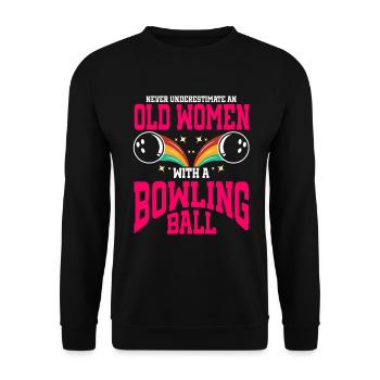 Bowling Ball Bowler - Unisex Pullover - Schwarz - Vorne - Alina (178cm) & Michal (187cm)