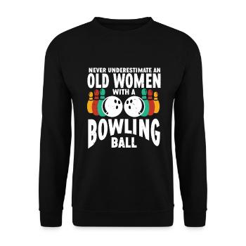 Bowling Ball Bowler - Unisex Pullover - Schwarz - Vorne - Alina (178cm) & Michal (187cm)