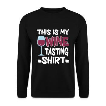 Wine Tasting Funny Wine Lover - Unisex Pullover - Schwarz - Vorne - Alina (178cm) & Michal (187cm)