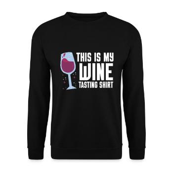 Wine Tasting Funny Wine Lover - Unisex Pullover - Schwarz - Vorne - Alina (178cm) & Michal (187cm)