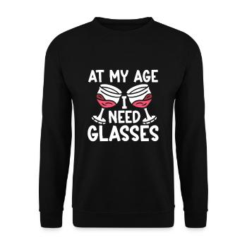 Wine Tasting Funny Wine Lover - Unisex Pullover - Schwarz - Vorne - Alina (178cm) & Michal (187cm)