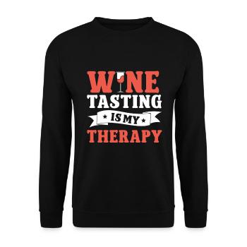 Wine Tasting Funny Wine Lover - Unisex Pullover - Schwarz - Vorne - Alina (178cm) & Michal (187cm)