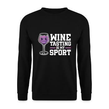 Wine Tasting Funny Wine Lover - Unisex Pullover - Schwarz - Vorne - Alina (178cm) & Michal (187cm)