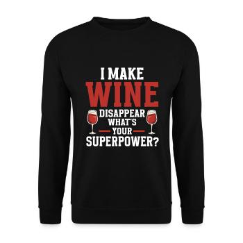 Wine Tasting Funny Wine Lover - Unisex Pullover - Schwarz - Vorne - Alina (178cm) & Michal (187cm)