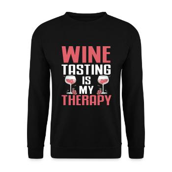 Wine Tasting Funny Wine Lover - Unisex Pullover - Schwarz - Vorne - Alina (178cm) & Michal (187cm)