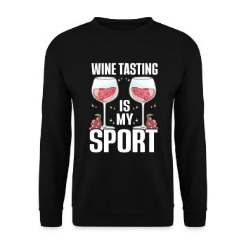 Wine Tasting Funny Wine Lover - Unisex Pullover - Schwarz - Vorne - Alina (178cm) & Michal (187cm)