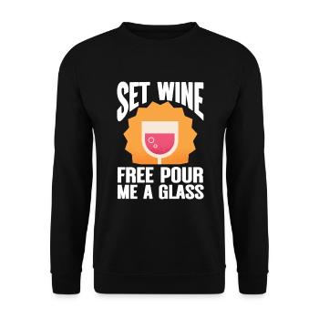 Wine Tasting Funny Wine Lover - Unisex Pullover - Schwarz - Vorne - Alina (178cm) & Michal (187cm)