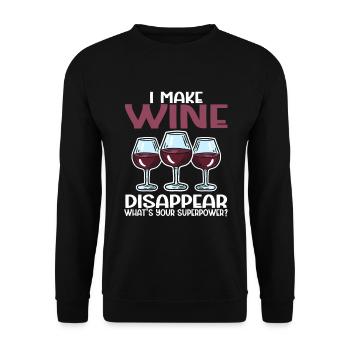 Wine Tasting Funny Wine Lover - Unisex Pullover - Schwarz - Vorne - Alina (178cm) & Michal (187cm)