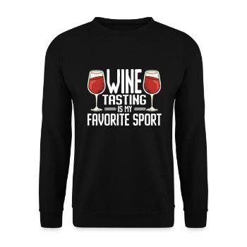 Wine Tasting Funny Wine Lover - Unisex Pullover - Schwarz - Vorne - Alina (178cm) & Michal (187cm)