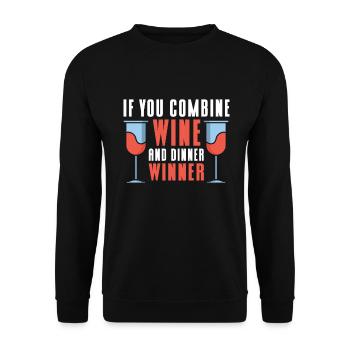 Wine Tasting Funny Wine Lover - Unisex Pullover - Schwarz - Vorne - Alina (178cm) & Michal (187cm)