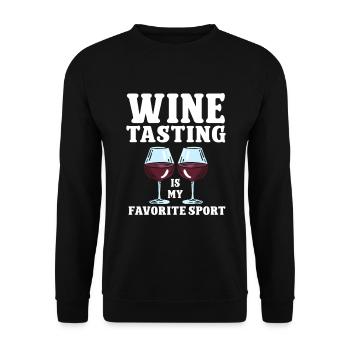 Wine Tasting Funny Wine Lover - Unisex Pullover - Schwarz - Vorne - Alina (178cm) & Michal (187cm)