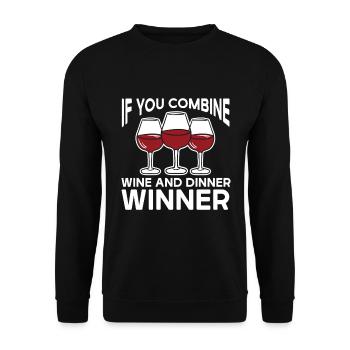 Wine Tasting Funny Wine Lover - Unisex Pullover - Schwarz - Vorne - Alina (178cm) & Michal (187cm)