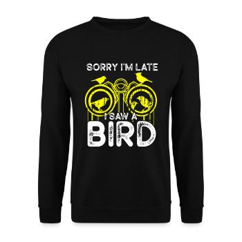 Bird Watching Cute Bird Lover - Unisex Pullover - Schwarz - Vorne - Alina (178cm) & Michal (187cm)