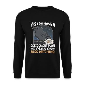 Bird Watching Cute Bird Lover - Unisex Pullover - Schwarz - Vorne - Alina (178cm) & Michal (187cm)
