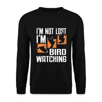 Bird Watching Cute Bird Lover - Unisex Sweatshirt - black - Front - Alina (178cm) & Michal (187cm)