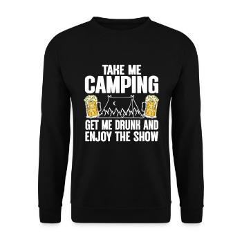 Camping Campfire Camper - Unisex Pullover - Schwarz - Vorne - Alina (178cm) & Michal (187cm)
