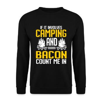 Camping Campfire Camper - Unisex Pullover - Schwarz - Vorne - Alina (178cm) & Michal (187cm)