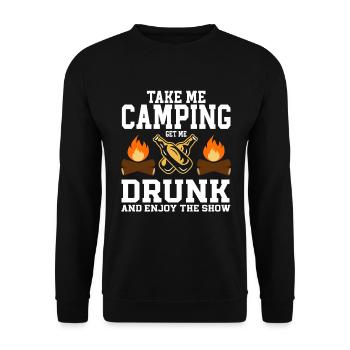 Camping Campfire Camper - Unisex Pullover - Schwarz - Vorne - Alina (178cm) & Michal (187cm)