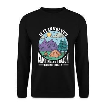 Camping Campfire Camper - Unisex Pullover - Schwarz - Vorne - Alina (178cm) & Michal (187cm)