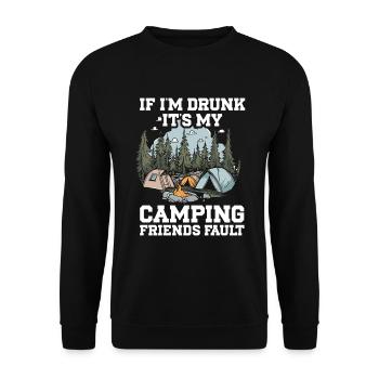 Camping Campfire Camper - Unisex Pullover - Schwarz - Vorne - Alina (178cm) & Michal (187cm)