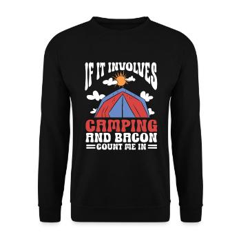 Camping Campfire Camper - Unisex Pullover - Schwarz - Vorne - Alina (178cm) & Michal (187cm)