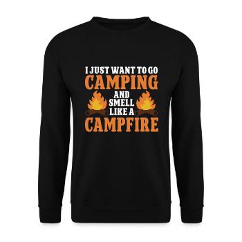 Camping Campfire Camper - Unisex Pullover - Schwarz - Vorne - Alina (178cm) & Michal (187cm)
