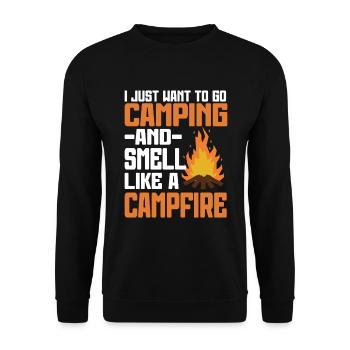 Camping Campfire Camper - Unisex Pullover - Schwarz - Vorne - Alina (178cm) & Michal (187cm)