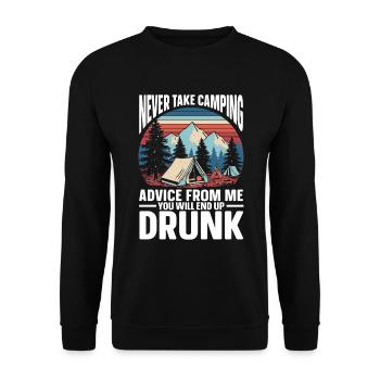 Camping Campfire Camper - Unisex Pullover - Schwarz - Vorne - Alina (178cm) & Michal (187cm)